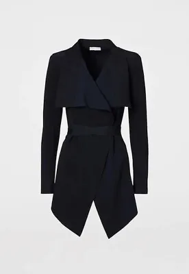 $200 • Buy SCANLAN THEODORE Black Crepe Knit Drape Jacket - Size S