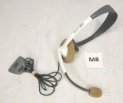 EARLY ORIGINAL Microsoft Xbox 360 OEM Wired Headset W/ Mic White And Gray M8 • $2.99