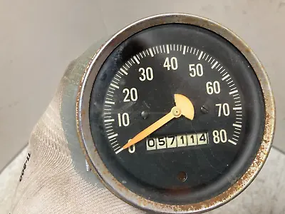 Stewart Warner Vintage 80 MPH 3 5/8  Speedometer Flathead SCTA TROG 818050 • $149.99