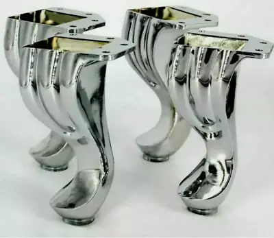 Chrome Antique Furniture Legs For Sofa Beds Chairs Stools Pre Drilled • £25.99