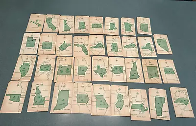 Vintage 1960 Milton Bradley United States Flash Cards (incomplete) • $10