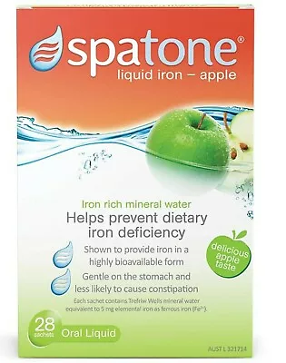 SPATONE Apple Flavour 28 SACHETS NATURAL SOURCE OF IRON HealthCo  • $44.99
