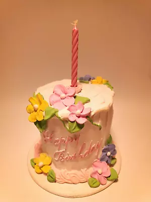 Vintage Teleflora Happy Birthday Floral Cake Music Box  Happy Birthday  • $24.99