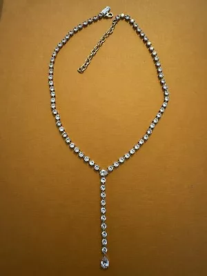 NEW Melinda Maria Diamond Drop Necklace Gold/White Diamondettes • $125