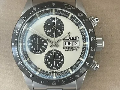 LEJOUR LE MANS CHRONOGRAPH Limited Edition SWISS VALJOUX 7750 Silver Panda 42MM • $949.85