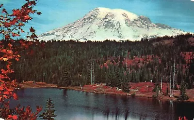 Postcard WA Mt Ranier And Mirror Lake Washington Posted Vintage PC G9077 • $3