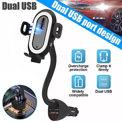 Car Cigarette Lighter Dual USB Wireless Charger Mount Holder Universal For Phone • $39.99