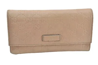 Authentic GUCCI Guccissima Long Wallet Purse GG Leather 203573 Beige 6090G • $0.99