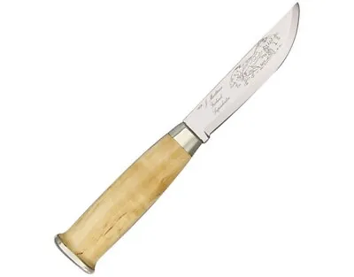 Marttiini MN230010 Lapp Birch Etched Hunting Fixed Blade Knife + Sheath • $64.46