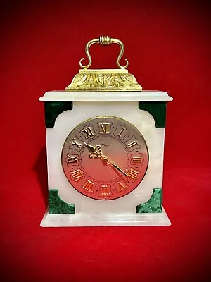 Mesmerizing Vintage White Marble IMHOF Swiss Carriage 8 Day Clock Working Nicely • $395