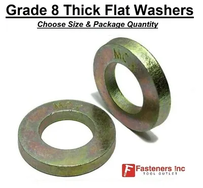 (Choose Size) Extra Thick Flat Washers SAE Grade 8 Hardened Washers Mil-Carb • $139.99