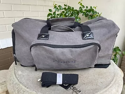 Field & Co Vintage Cotton Canvas Hudson Medium Duffel Bag Travel Black Gray • $1