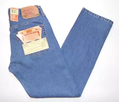 * LEVI'S * Men's NEW Vintage 501 Jeans 30 W / 32 W X 32 L Blue 1990s Made In UK • £68.45