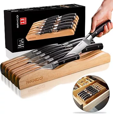 Knife Set In-Drawer13-Piece Drawer Kitchen Knife Set - Knife Block Set In Wood • $109.99