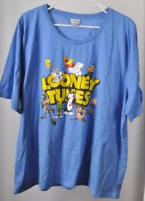 Looney Tunes Size 26 Blue Yellow Tweety Bugs Bunny Taz Marvin Martian Print T... • $29