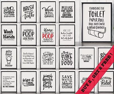 Bathroom Toilet Decor Wall Art Prints Posters Funny Rude Pictures A4 A3 Humour • £9.99