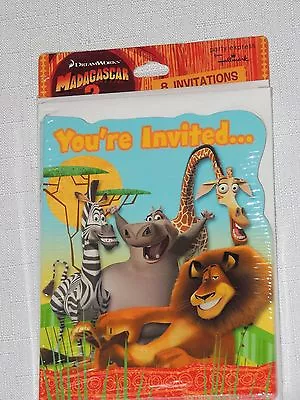 New~madagascar-escape 2 Africa  8-invitations With Envelopes Party Supplies   • $4.99