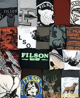 Filson Pioneer Small T-Shirt Made In USA Tee Logo Hunting Fishing Vintage Retro • $15.99