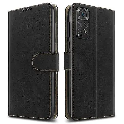 For Xiaomi Redmi Note 11 4G Case Slim Leather Wallet Phone Cover + Screen Guard • £4.95