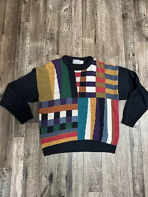 Concrete Mix Men's XL Sweater Pullover Abstract Knit Art • $7