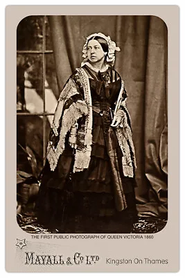 QUEEN VICTORIA 1860 First Public Photograph JJE Mayall Cabinet Card RP • $7.99