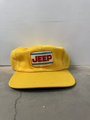 Vintage Jeep Snapback Trucker Hat Mesh Adjustable Embroided PATCH Yellow • $29.99