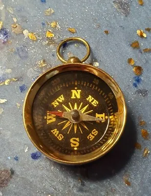 WORKING Brass Pocket Compass - Miniature Necklace Pendant Vintage Antique Style  • $9.75