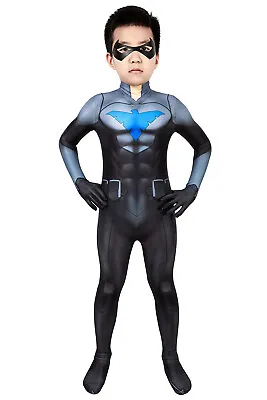 Nightwing Son Of Batman Jumpsuit Kids Halloween Cosplay Costume • $139.64