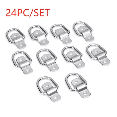 24pcs 1/4  Zinc-plated Steel D Ring Tie Down Anchor For Car Truck Trailers RV Bo • $23.99