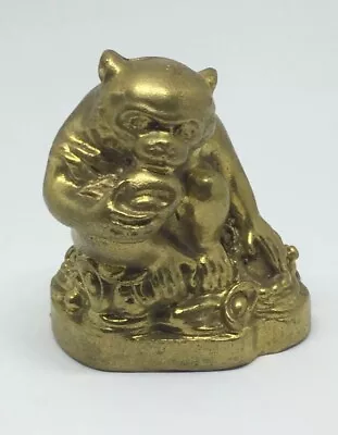 Brass Monkey Chinese Zodiac Animal Figurine Ornament  Decor Item / Cast Brass 2” • $9.48