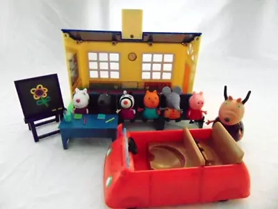 Peppa Pig Schoolhouse Playset With 7 Figures And Small Red Car • £12.99