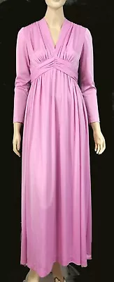 Vintage 70s Miss Elliette Pearly Sheen Pink Party Prom Maxi Dress S • $39.99