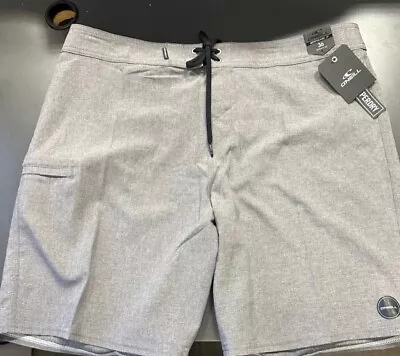 O'neill  Hyperdry Perf.  Above Knee 19  Stretch Shorts Heather Gray [DAL] • $19.99