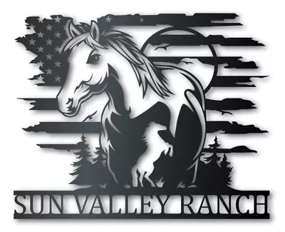 Custom Metal American Horse Ranch Sign Horse Barn Signs With/without LED • $38.49