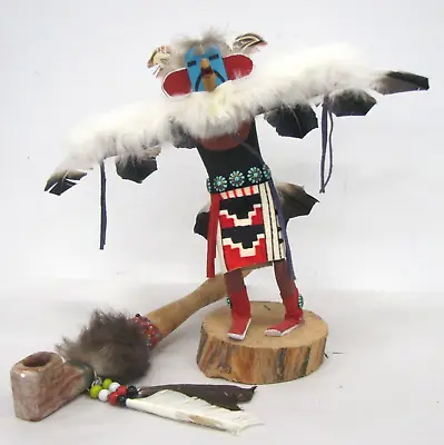 Vintage Native American Indian Kachina Eagle Dancer Doll + Handcrafted Pipe • $30