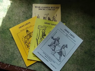 WAR GAMES RULES (Wargames Research Group) PLUS 3 ARMY LIST BOOKS • £25