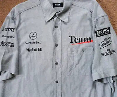 Official West McLaren Mercedes 1999 Hugo Boss F1 Team Crew Pit Issue Shirt • $174.06