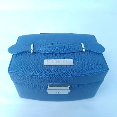Na Hoku Hawaii Jewelry Box Trinket Case Keepsake Key Ocean Blue Faux Leather  • $27.96