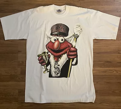 2XL Vintage Sesame Street Elmo T Shirt Rap Band Bling Bootleg Concert Tee Pimp • $50