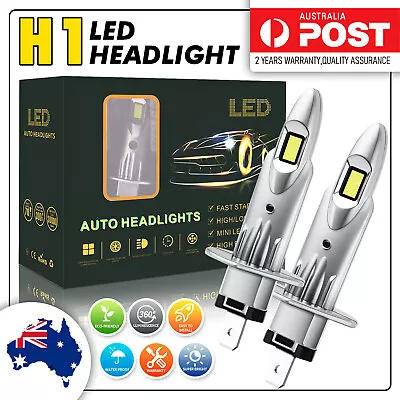 2x H1 LED Headlight Globes Light Bulbs Replace Halogen 6500K 2000W 300000LM/Set • $37.18