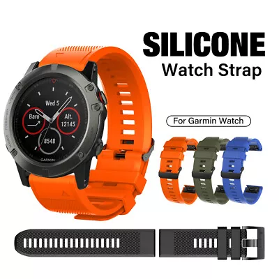 High Quality Men's Ladies Silicone Wristband Strap For Garmin Fenix Watch Band • $11.58