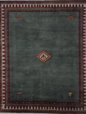 $1195 • Buy Stunning Tribal Oriental Rug New Gabbeh  Hand /knotted Motifs New 5x7 Green.