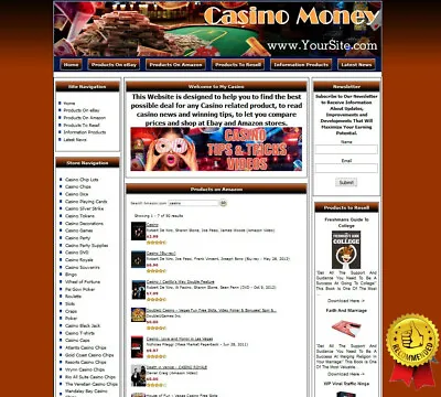 Casino Business Website For Sale - Work At Home Make Money • $34.95