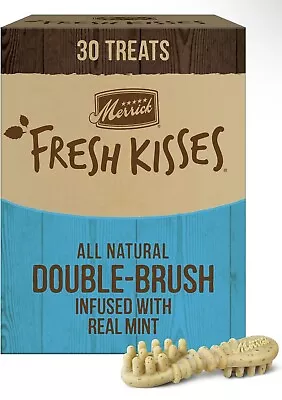 Merrick Fresh Kisses Natural Dental Chews Toothbrush Shape Treat For Dogs.  30ct • $29.99