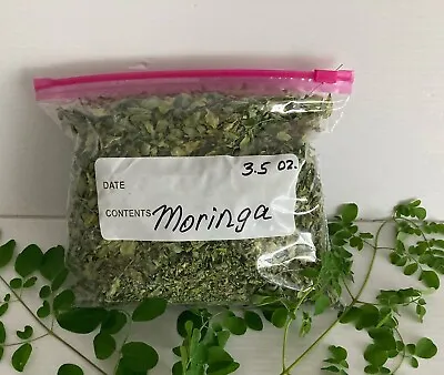 3.5 Oz. Fresh Dried Organic Moringa Oleifera Loose Leaves From Florida. • $11