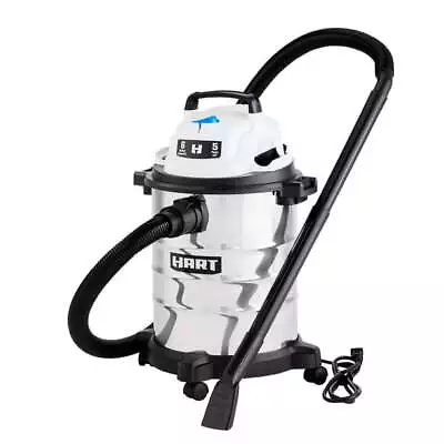 $45.99 • Buy HART 6 Gallon 5 Peak HP Stainless Steel Wet/Dry Vacuum With Bonus Car Cleaning K