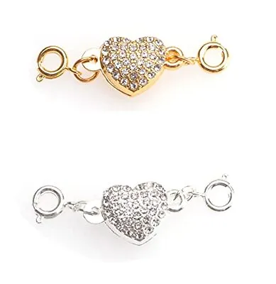 Locking Magnet Clasps Heart Shape Rhinestone Chain Extenders Closures Connector • $10.30