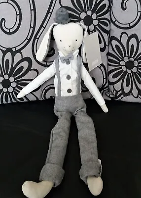 Mamas & Papas ~ Nighttime Puppy Dog - Grey Long Legged Soft Baby Hug Toy ~ BNWT • £35