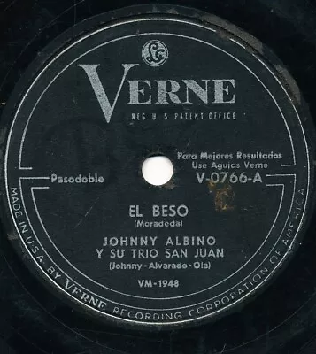 JOHNNY ALBINO TRIO SAN JUAN El Beso /  Mi Problema LATIN 78 Bolero  HEAR • $14.98