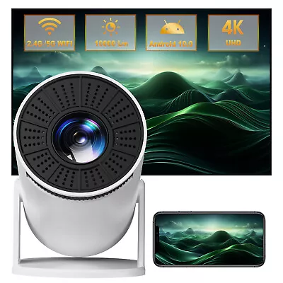 4K Portable Smart Projector Android10 10000 LMS LED Home Theater Wifi Bluetooth • $106.69
